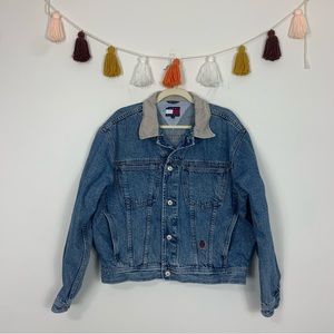 Vintage Tommy Hilfiger Oversized Dad Denim Jean Jacket Size Medium